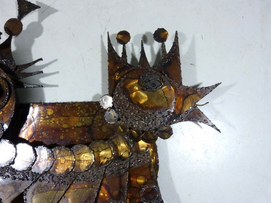 Image 1 of Grande scultura brutalista in ferro da parete di Henrik Horst