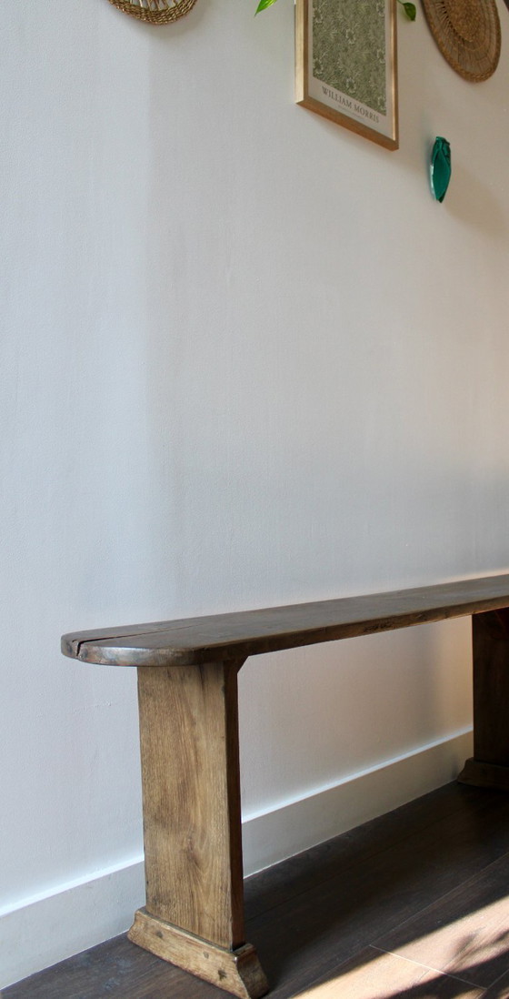 Image 1 of Banco de granja antiguo en roble macizo