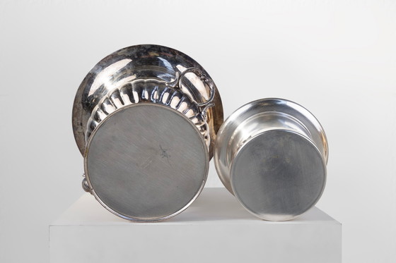Image 1 of Medicis vase-shaped silver-plated champagne cooler, France 1950s