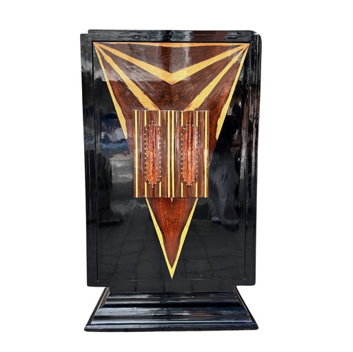 Mueble Bar, Madera Lacada y Marquetería de Maderas Exóticas, Art Déco, 30’s - Francia
