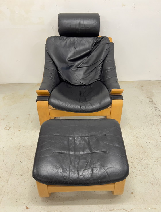 Image 1 of Zweedse Kroken Loungestoelen & Ottoman van Åke Fribyter voor Nelo, 1970