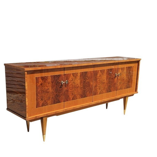 French MID-CENTURY MODERN Sideboard-Luxurious Macassar 60s Buffet-60s