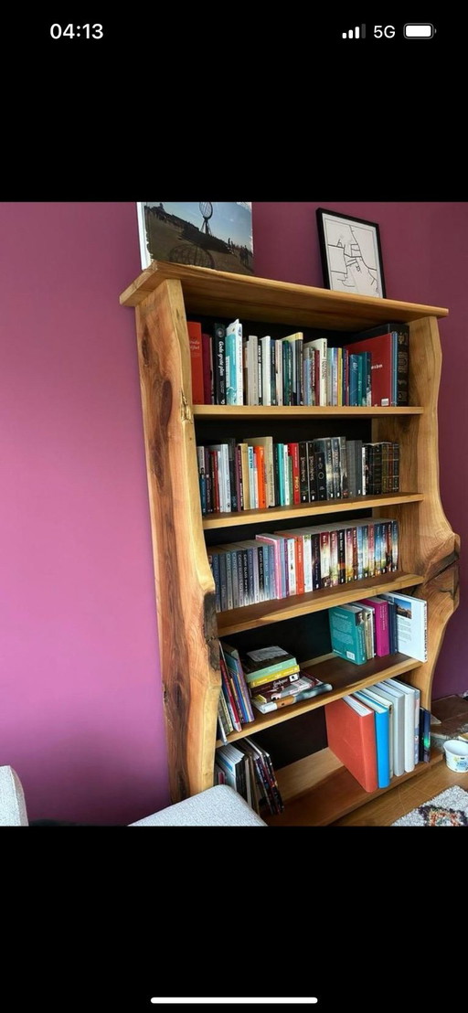 2x walnut bookcases