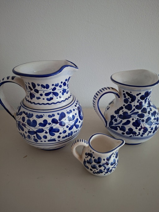 3 cruches italiennes peintes à la main