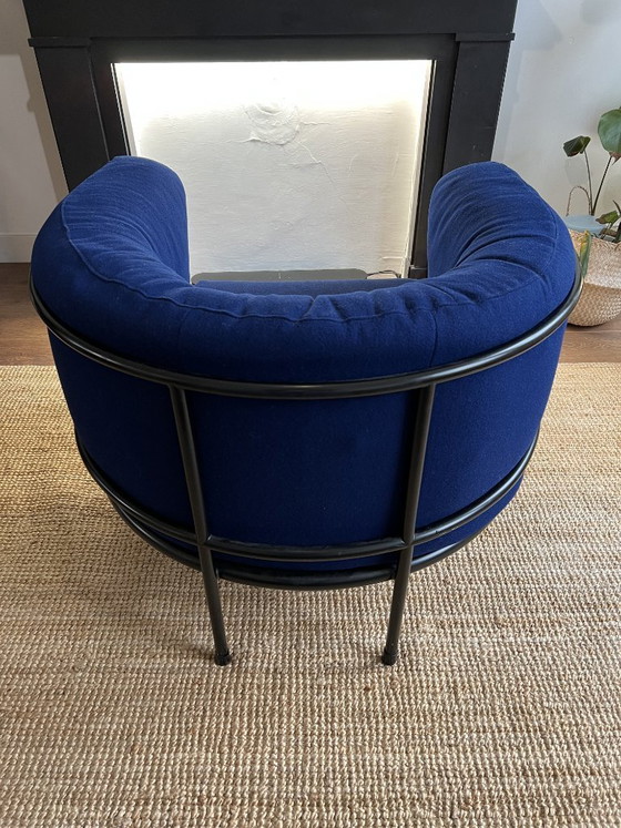 Image 1 of Poltrona lounge vintage Harvink – Struttura in metallo pesante – Design olandese – Pieghettata