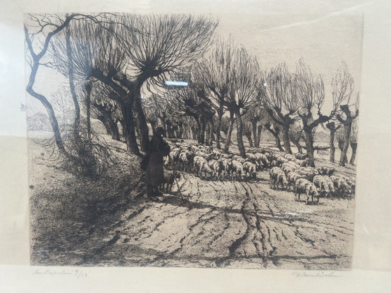Image 1 of Peinture (11) - Lithographie de paysage - W. Hambüchen