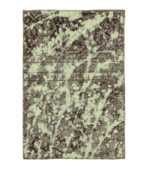 Oosters Handgeknoopt Vintage Art Klassiek & Reliëf Design 98 x 61 cm Grijze Kleur