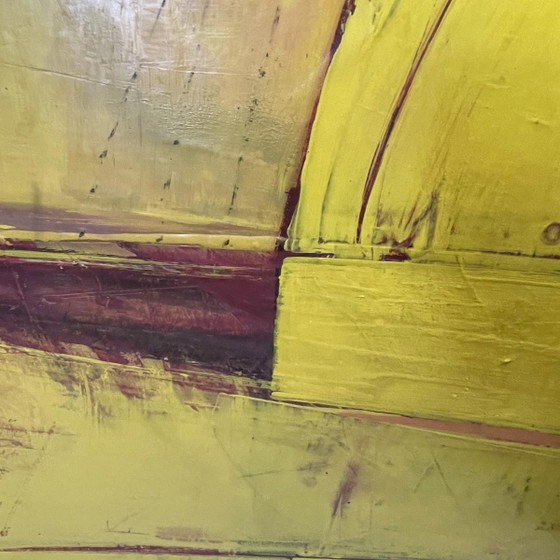 Serge Detriaux, Composition abstraite jaune, Huile sur panneau, 1982 – Peintures et dessins (photo 9 of 13)