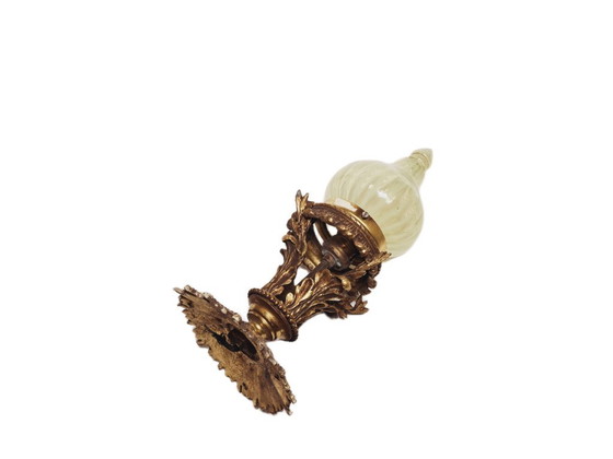 Empire bronzen hanglamp met uraniumglas, Frankrijk, jaren 1890 – Hanglampen (photo 9 of 13)