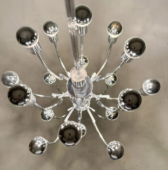 Image 1 of Mid-century chrome Sputnik chandelier by Gaetano Sciolari, Italy, 1970s