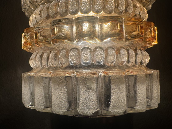 Image 1 of Vintage wall lamp with glass and wood