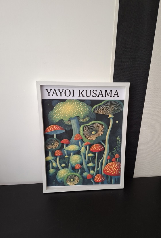Yayoi Kusama stampa originale incorniciata. – Stampe artistiche, Glass, Mdf (photo 4 of 5)