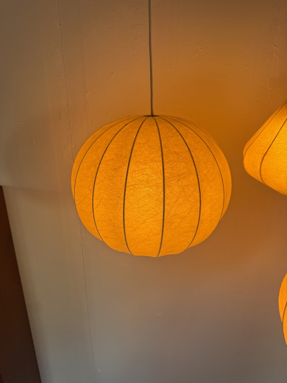 Image 1 of 3x lampade bozzolo vintage, Goldkant Leuchten '60