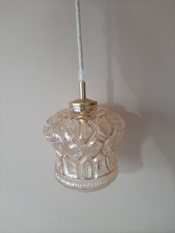 Image 1 of Vintage bubble hanglamp | Vintage bol amberkleur jaren 60