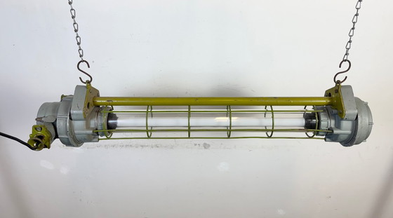 Image 1 of Lampadario industriale sovietico grigio a sospensione, anni '70