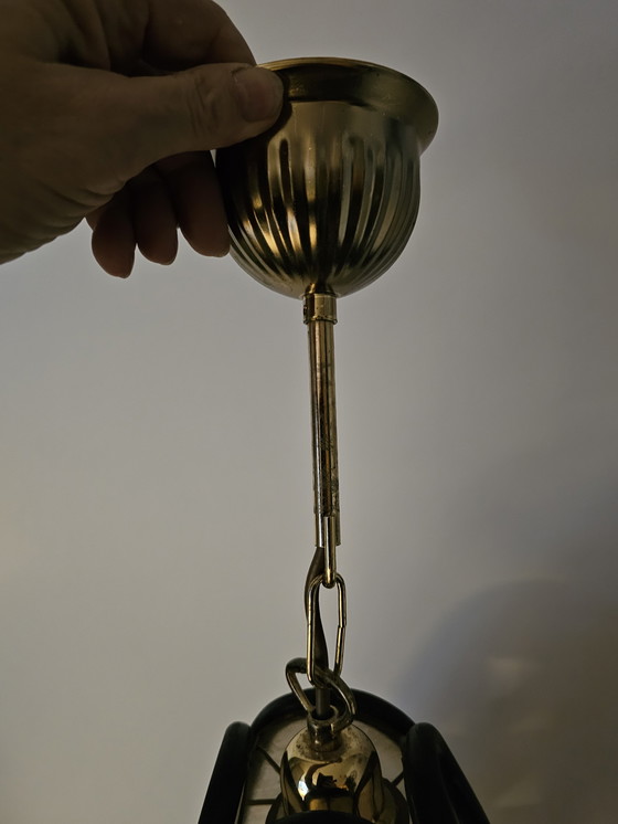 Image 1 of Lampada a sospensione vintage a forma di conchiglia Capiz, anni '60/'70