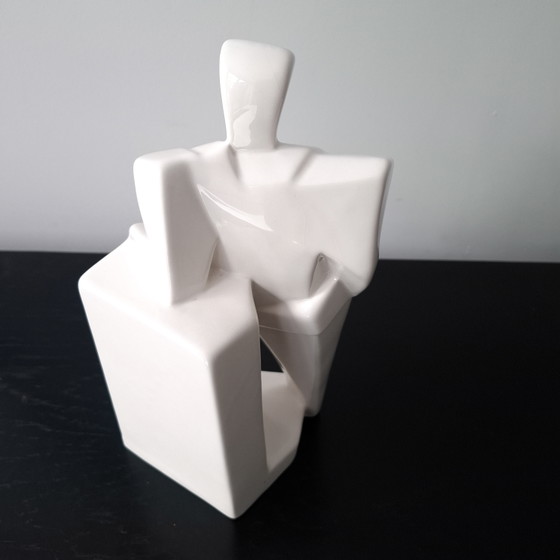 Image 1 of Vintage abstract Rick sculpture 80s post modern