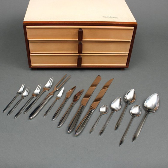 Image 1 of Dick Simonis (1919-2004) - Gero Zilduro - 12 couverts - model Festini - 118 delig - RVS bestek - 1959 