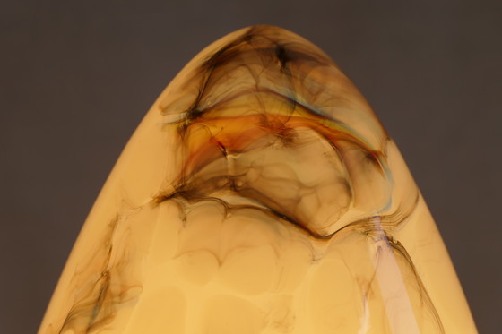 Image 1 of Twee art deco plafondlampen, gemarmerd, druppelvorm