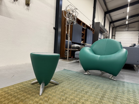 Image 1 of Leolux Papageno Fauteuil Senso Lagoon leer 