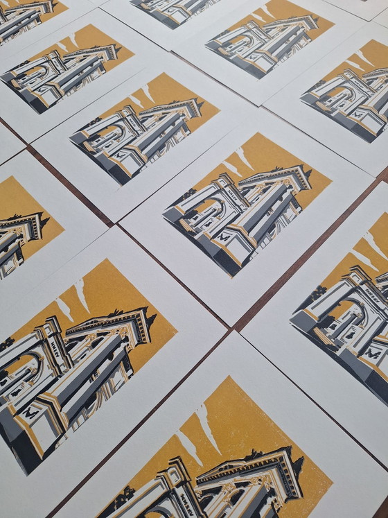 Linoprint 'Basiliek Oudenbosch ' – Kunst, Papier (photo 2 of 5)