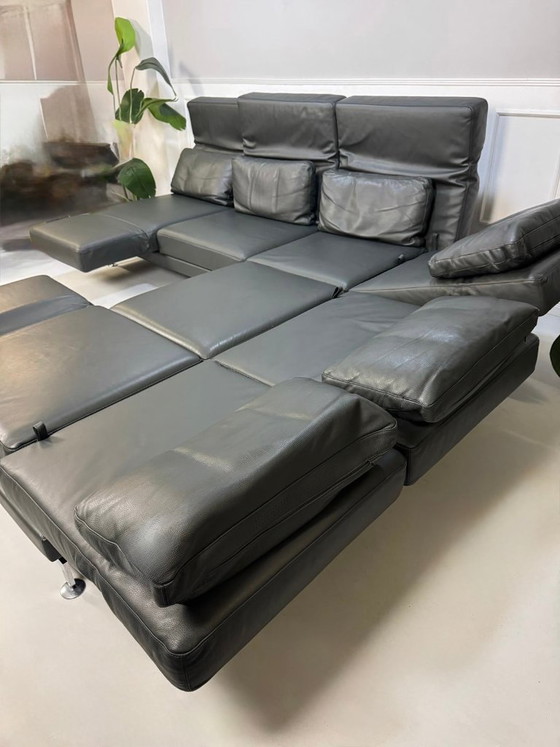 Image 1 of Brühl Moule canapé d'angle, canapé design, canapé, cuir gris