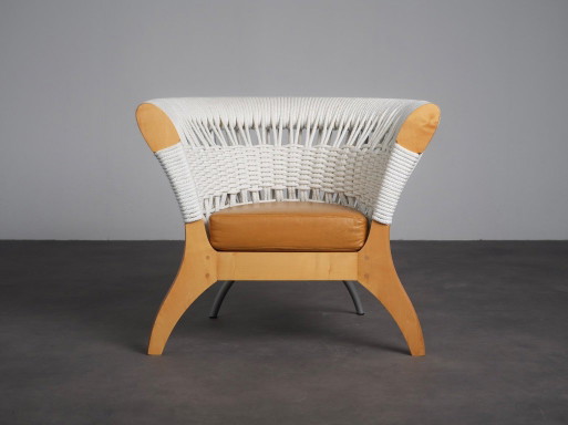 Poltrona Scultorea in Corda e Pelle di Driade, Italia, 1996 – fauteuils, Leather, Wood (photo 2 of 10)