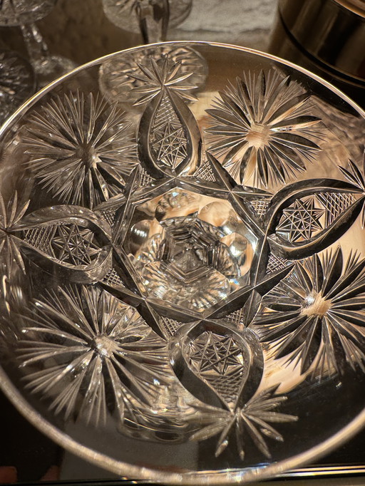 Antike Le Creusot Kristall-Likörgläser