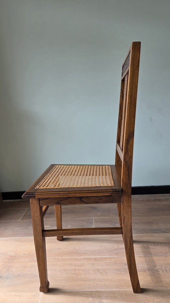 Image 1 of Antieke eiken stoelen Art Deco / Amsterdamse School jaren 20/30