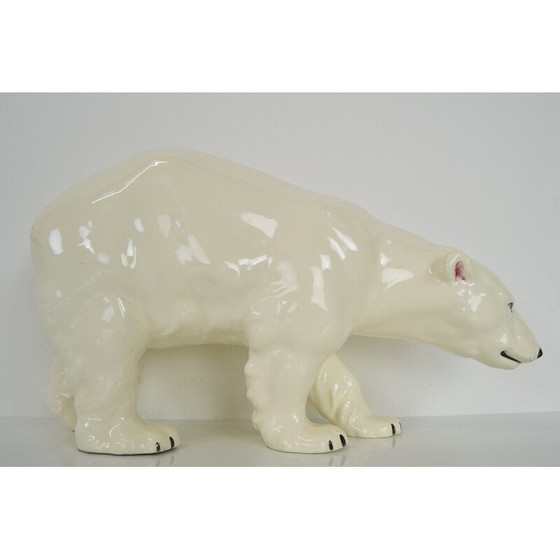 Image 1 of Vintage porcelain polar bear sculpture for Royal Dux, Czechoslovakia 1925s