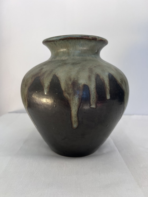 Image 1 of Stoneware vase signed LEBRET