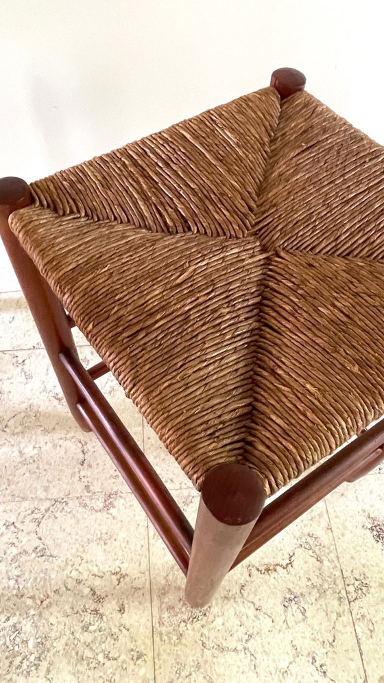 Image 1 of Vintage Geometric Straw Stool