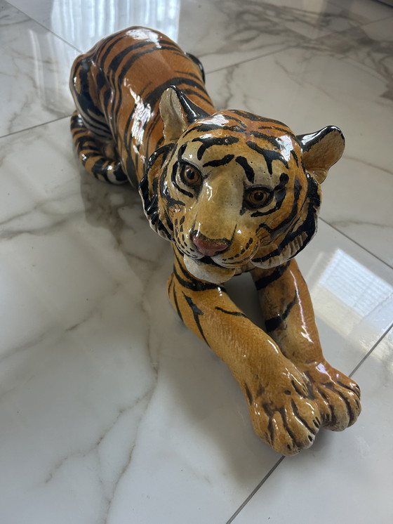 Image 1 of Vintage Italiaans tijgerbeeld – jaren ’70