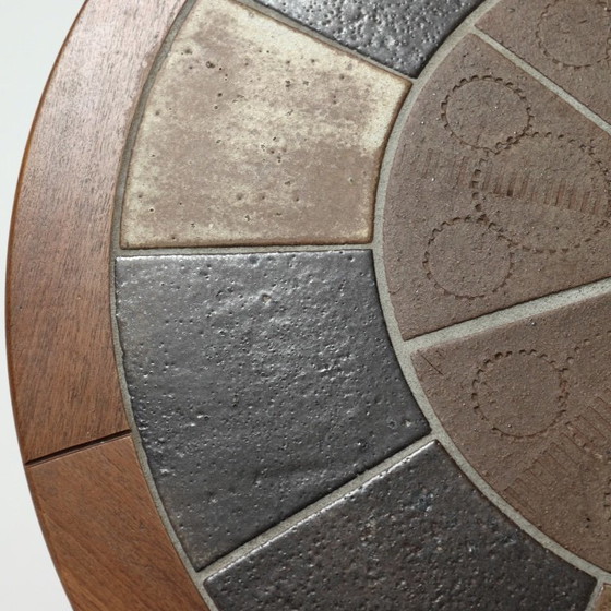 Tue Poulsen for Haslev Møbelsnedkeri – Round Teak and Handcrafted Ceramic Coffee Table, Denmark, C. – Wood (photo 10 of 21)