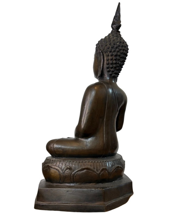 Thai Bronze Buddha – Large Temple Statue – Rattanakosin Style 55cm – Sculpture (photo 6 of 10)