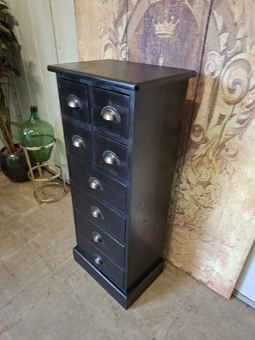 Country chest of drawers, pharmacy cabinet, file cabinet dim, 46x33cm and 110cm high
