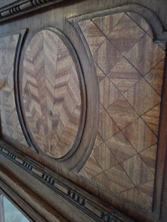 Image 1 of Antique French Louis XVI Bedside Cabinet with Marble Top – Circa 1900 Vintage