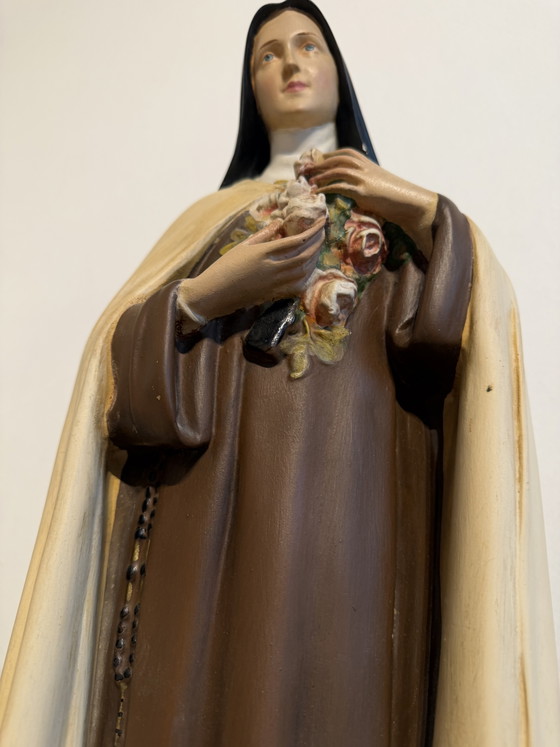 Image 1 of Large Antique Plaster Statue of St. Theresa 63 cm
