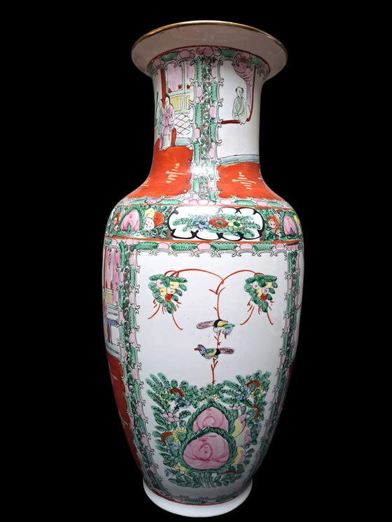 Image 1 of 2 grandi vasi cinesi vintage a forma di rose 