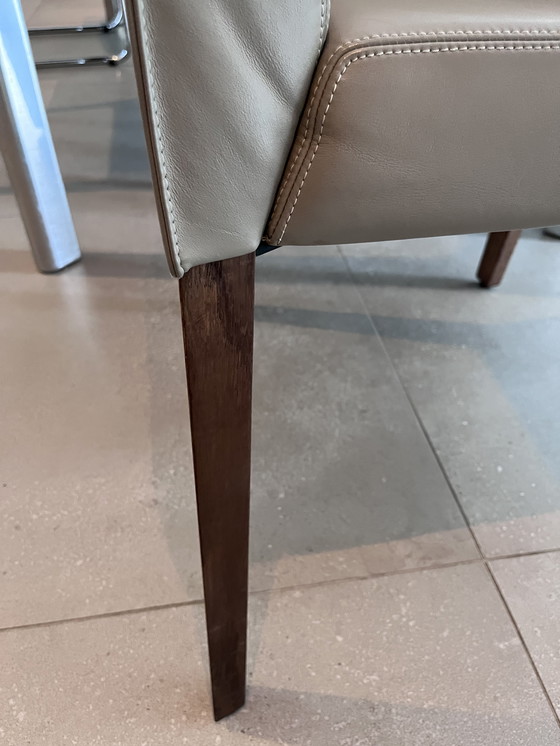 Image 1 of 6 Leolux Pyrite dining chairs in smooth leather perfect condition