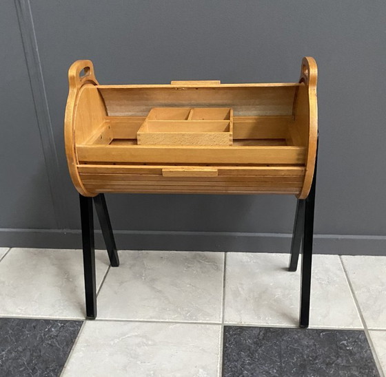 Image 1 of Boîte à couture en forme de rouleau, de John Groen LZH, Pays-Bas, années 1960