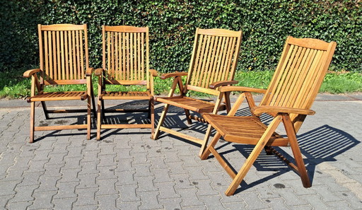 4 Sunyard Veronica teak garden chairs
