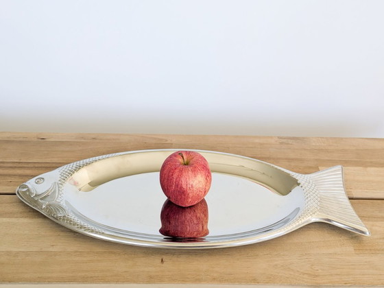Vintage WMF Cromargan Fish-Shaped Serving Tray Stainless Steel – Table accessories, polished steel (photo 12 of 12)