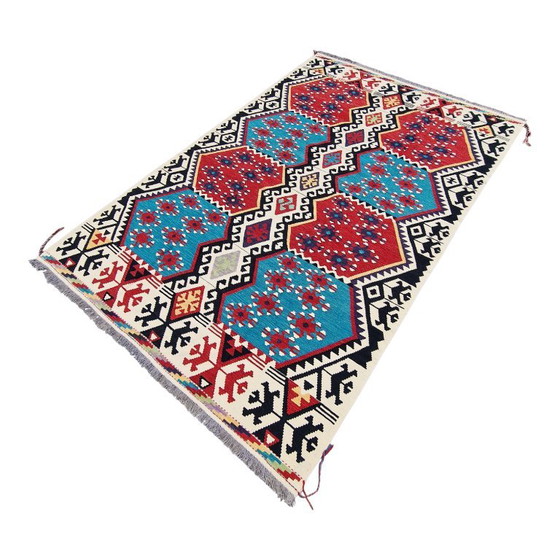 Afghaans Kilim Vloerkleed | Handgesponnen Natuurlijke Wol | Handgeweven Platgeweven Vintage | Handgemaakt (photo 3 of 11)