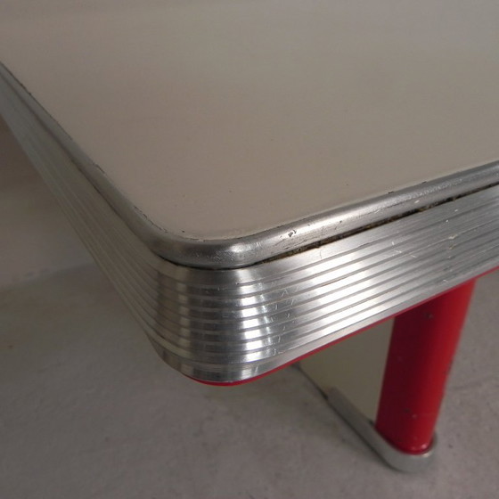 Ahrend Oda dining table, desk, with aluminum edge, 1950s – Plastic, Metal (photo 11 of 29)