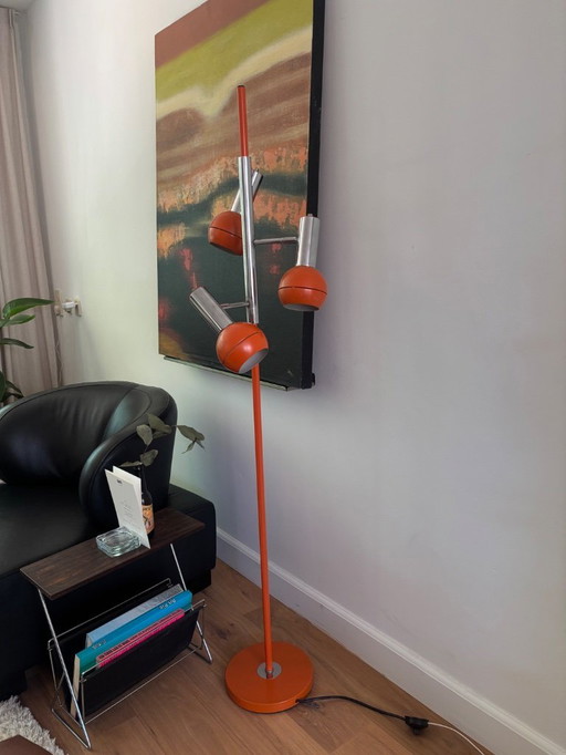 Mid century - Oranje Wilko Triple Eyeball Space Age vloerlamp