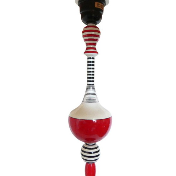 Olivier Villatte Postmodern Table Lamp, France 1980s, Memphis Era – Wood, Plastic (photo 3 of 10)