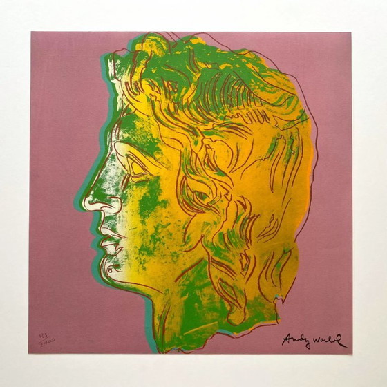 Image 1 of Edición limitada de la litografía CMOA de Andy Warhol | Retrato Pop Art "Alejandro Magno"