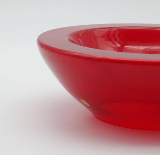 Coupe en verre rouge de Murano, 1970