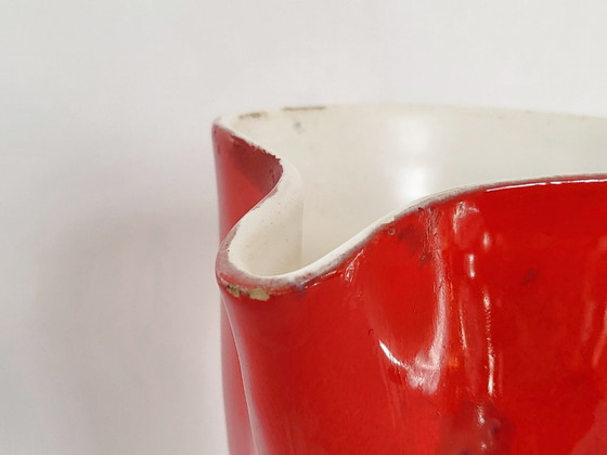 Image 1 of IMPORTANT VINTAGE 1950s RED CERAMIC PITCHER FROM VALLAURIS BY ANDRE BAUD 50S 1950S